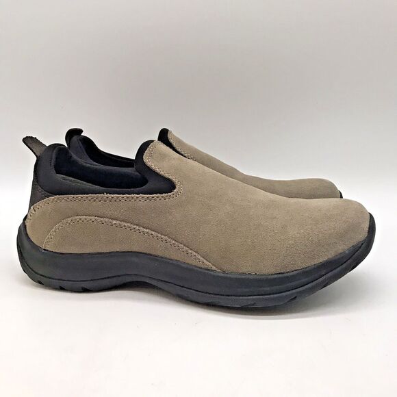 Lands' End All Weather Jungle Moc Shoes Women's Taupe Suede 7.5B Slip On Shoes - Picture 1 of 11